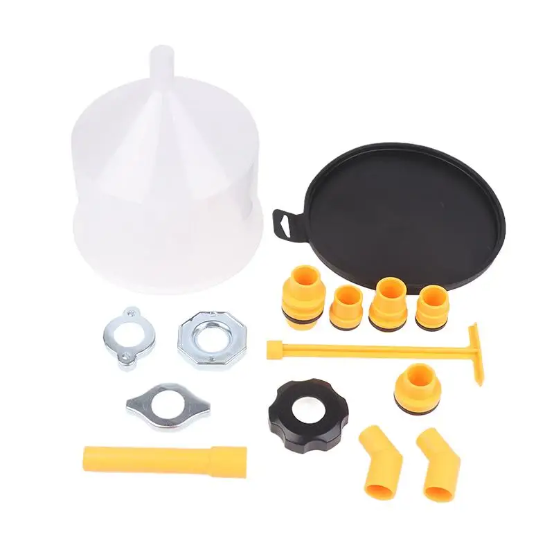 Radiator Filling Funnel Kit 15pcs Spill Proof Oil and Coolant Car Fluid Funnel Set for Automotive Workshop Garage Use