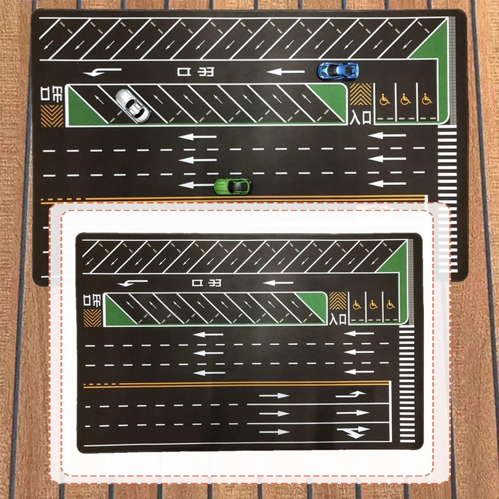

1/64 Parking Lot Mat Traffic Sign Rolled up Educational Diorama Playmat Model Car Garage Scene Mat Mouse Pad for Kids