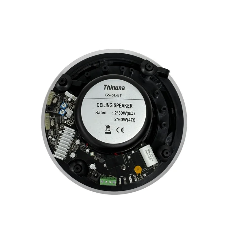 

Thinuna GS-5L-BT High Performance 8ohms 30w 2 Way ABS Dual Bluetooth Wireless Active Ceiling Speaker Built in Class D Amplifier