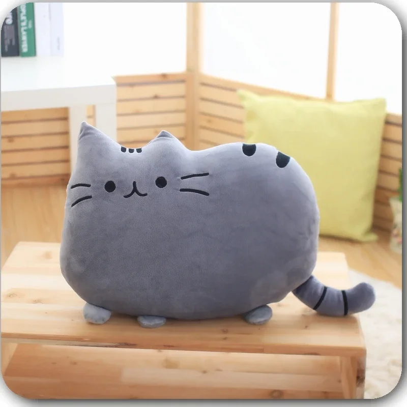 Almohada de felpa suave con forma de gato y galleta para niños, cojín de peluche para la siesta y la Oficina, almohada para dormir en la cama,