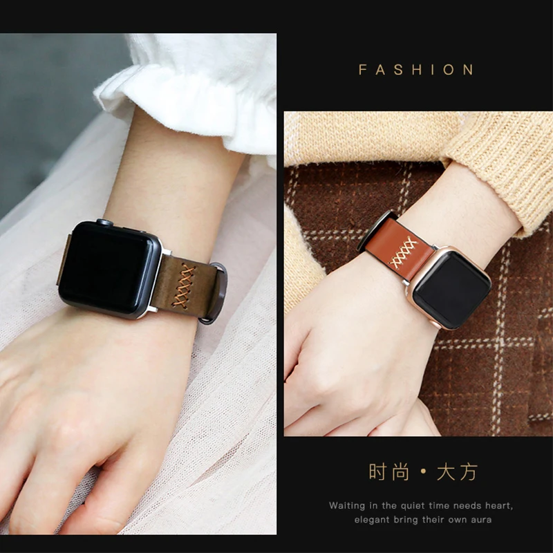 Pulseira de couro genuíno para apple watch band 44mm 45mm 41mm 40-42-46mm pulseiras artesanais iwatch série 4 5 6 se 7 8 9 10 ultra/2 49mm