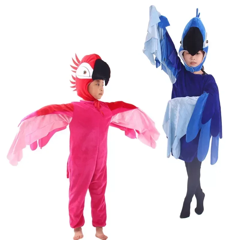 Neue Kinder Papagei Cosplay Kostüme Erwachsene Kinder verkleiden Vögel Overall Cosplay Kostüm Sets Karneval Requisiten Purim Phantasie Party