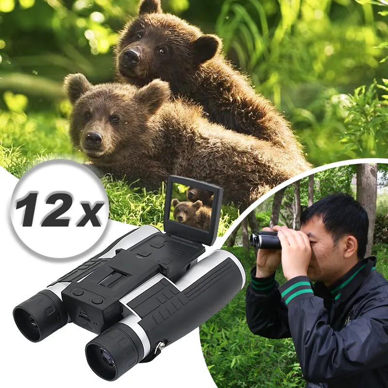 Imagem -06 - Binocular Digital hd com Tela Lcd Telescópio Digital Câmera de Vídeo ao ar Livre Cartão tf 12x32 1080p Usb 2.0 para pc 8g 32g 12x32 1080p