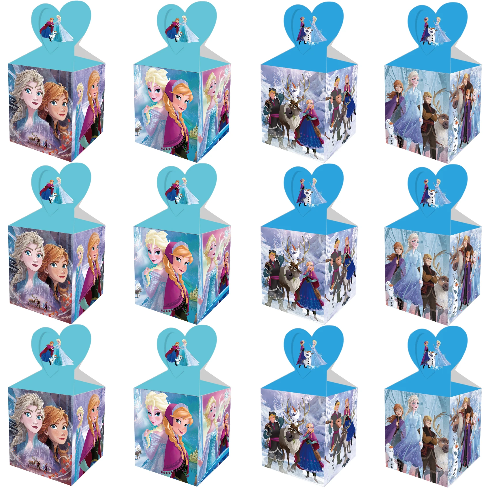 Frozen Candy Boxes Party Favor Cookies Chocolate Snacks Boxes Anna Elsa Princess Popcorn Boxes for Kid Girl Baby Shower Supplies