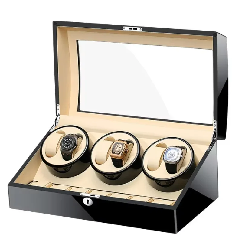 LENNIK 6/7 Slots Luxury Wooden Watch Mabuchi Motor Automatic Mechanical Watch Storage Box