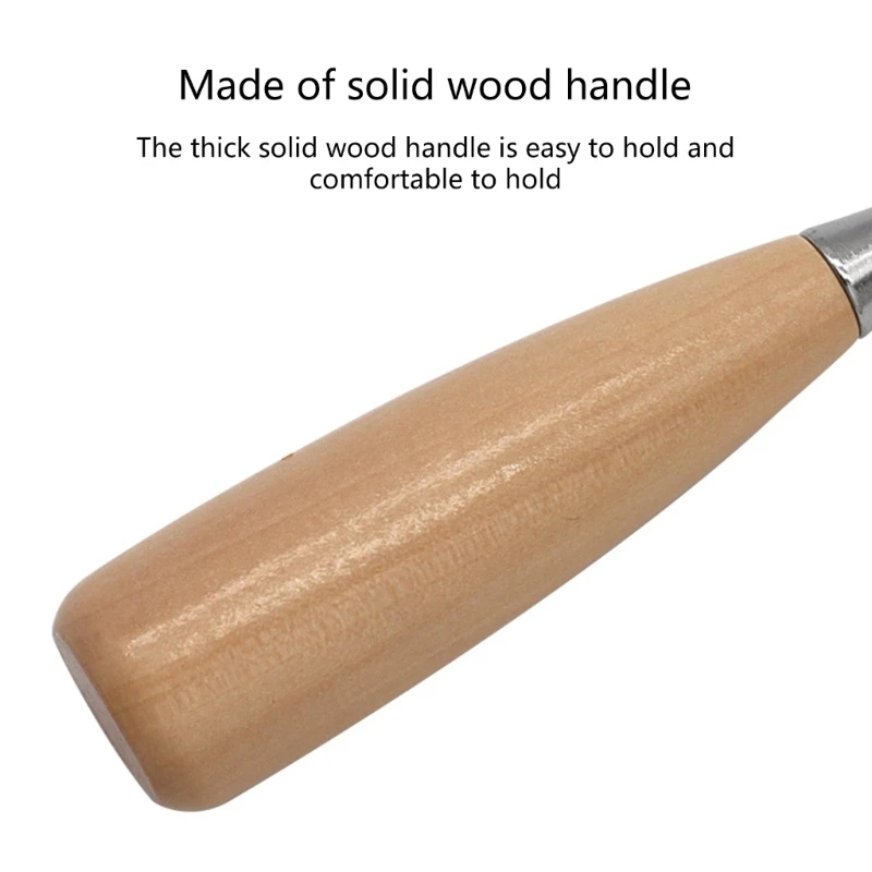 Outil pratique travail du cuir, aiguille à manche en bois pour les projets bricolage du cuir