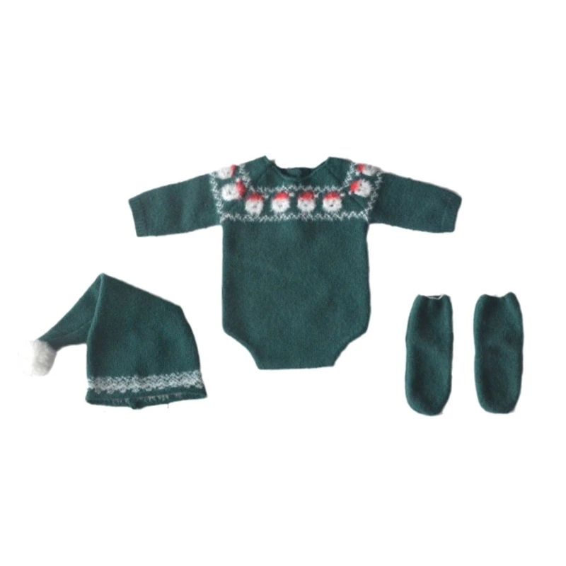 Leuke pasgeboren baby gebreide fotokleding jongens meisjes fotografiekleding babyromper D5QA