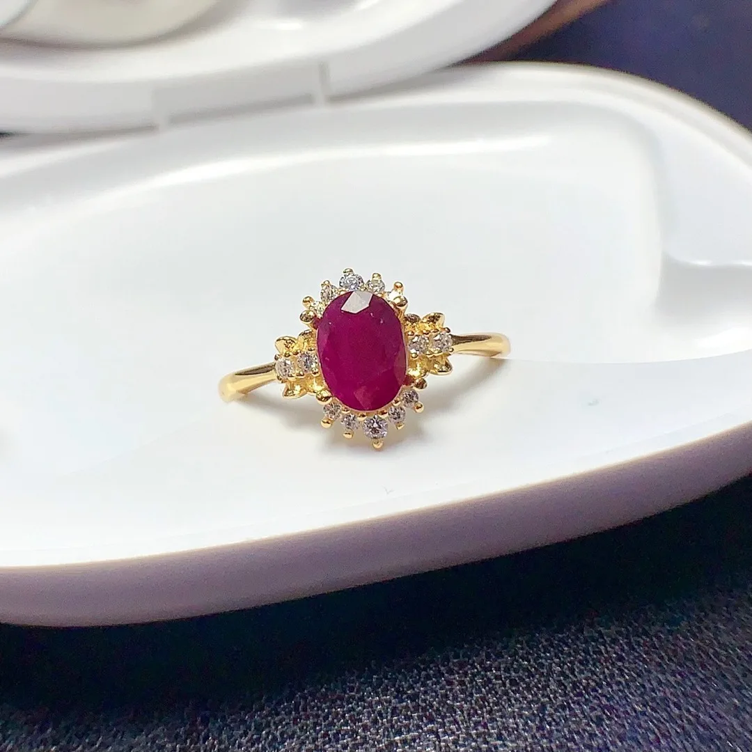 

Вневременная огненная элегантность, роскошный дизайнерский дизайн, серебряное кольцо S925 с очаровательным натуральным рубином, идеальный женский подарок