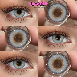 UYAAI 1Pair Contacts Lenses Health Comfort Blonde Colored Contacts Lenses Vika Red Eyes Fast Shipping LA Girl Blue Yearly Soft