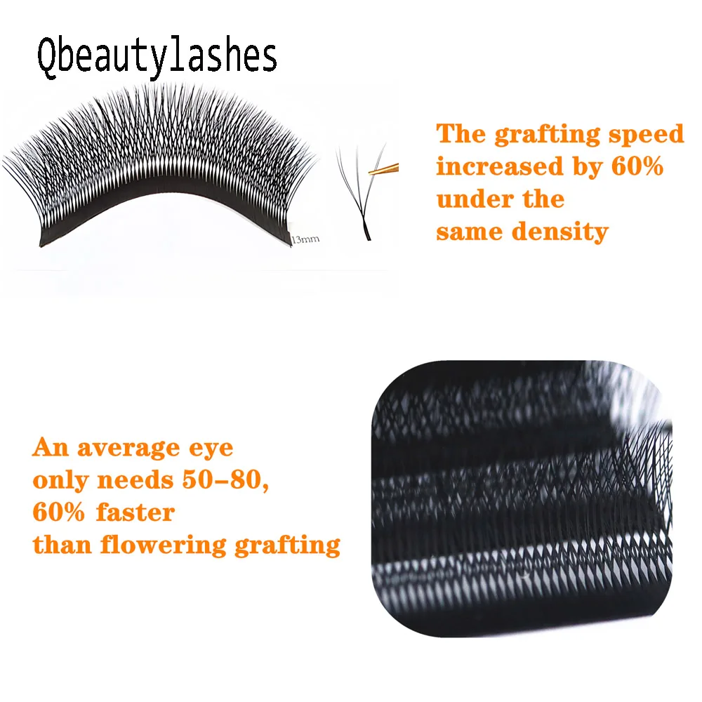 ขนตาปลอม Qbeautylashes YY 6DW รูปทรงต่างๆ ทุกขนาด แบบพัดสำเร็จรูป ต่อขนตาแบบธรรมชาติ นุ่ม ขนตาเส้นต่อเส้น สำหรับแต่งหน้า ขายส่ง