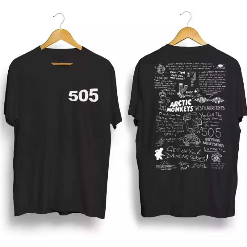 Camiseta de algodón para hombre, camiseta de algodón estilo Retro a la moda para hombre y mujer, ropa de calle estilo americano Vintage Arctic Monkey 505 Music Tour, novedad de verano