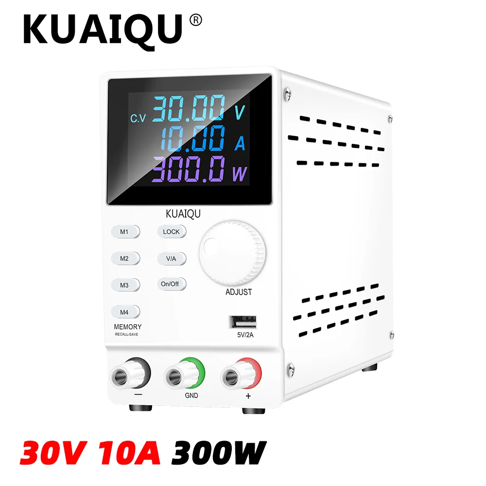 SPPS3010D Color LED Digit Display Adjustable DC Power Supply 30V 10A Memory Function 10W USB Source Precision Encode Knob
