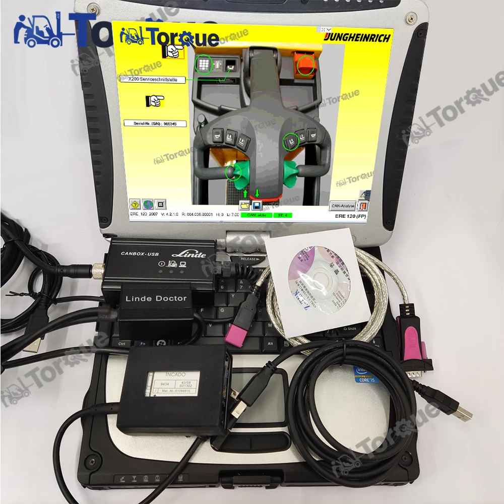 Forklift Linde canbox Doctor Diagnostic tool with JUDIT 4 Jungheinrich Judit Incado box kit+ CF19 Laptop