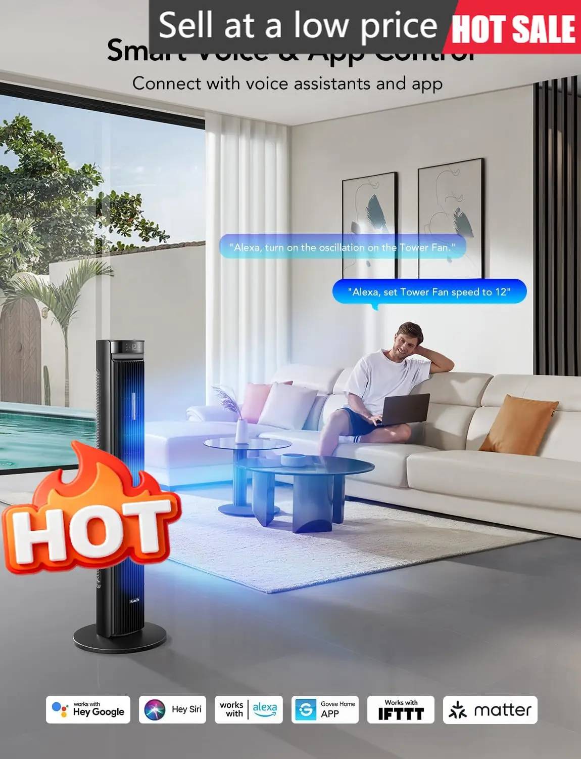 

Smart Floor Fan 150 Degree Oscillating App Voice Control 5 Modes 12 Speeds 26ft S 24H Timer 27db Quiet Cooling For Bedroom Home