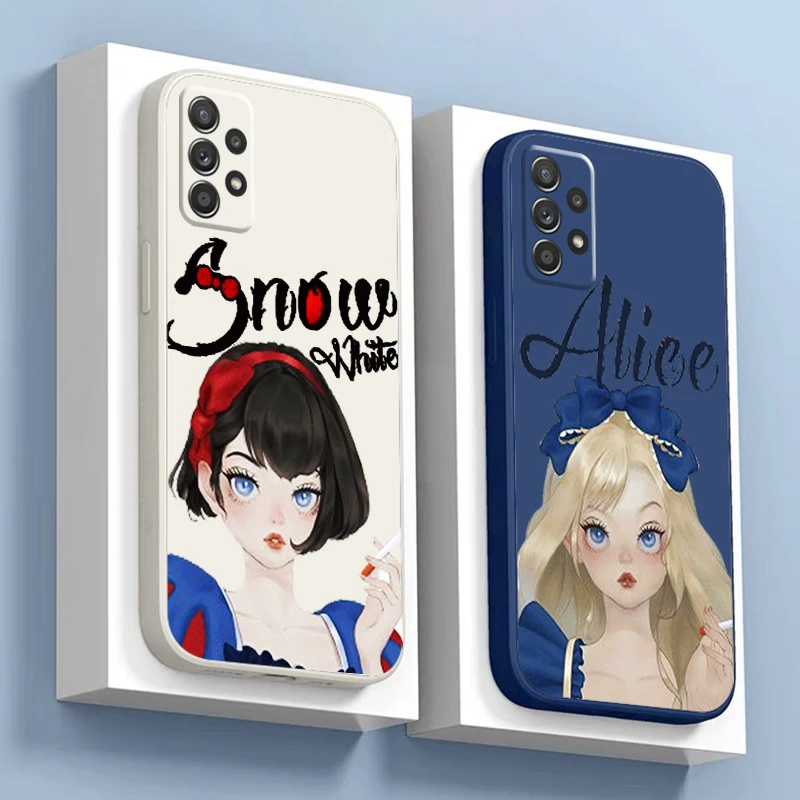 Disney Snow White Alice For Samsung Galaxy A73 A72 A71 A54 A53 A52 A34 A33 A32 A22 A23 A24 A25 A15 A13 A05 Phone Case Carcasa