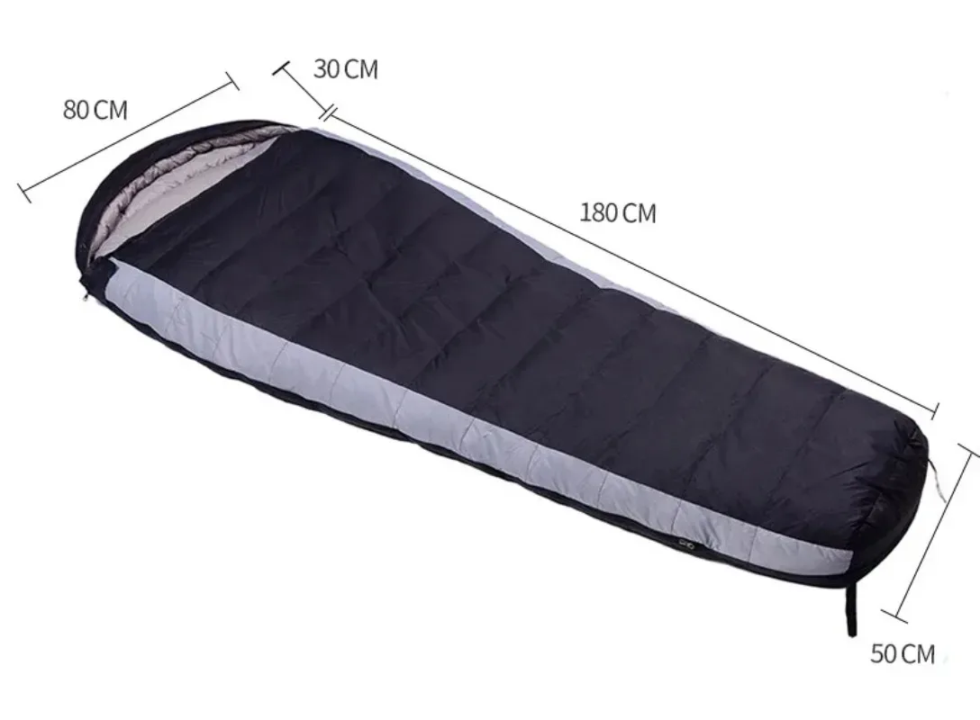 Outdoor Camping Down Sleeping Bag Mummy Camping Mountaineering Portable White Duck Down Sleeping Bag
