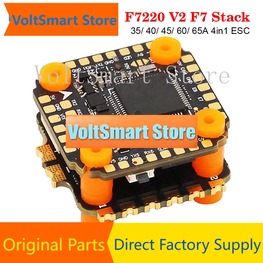 VoltSHAKRC F7220 V2 F7 Mini Flight Controller Dual BEC W/ 35/40/45/60/65A 4in1 ESC DShot150/300/600/1200 PWM for RC FPV Racing D