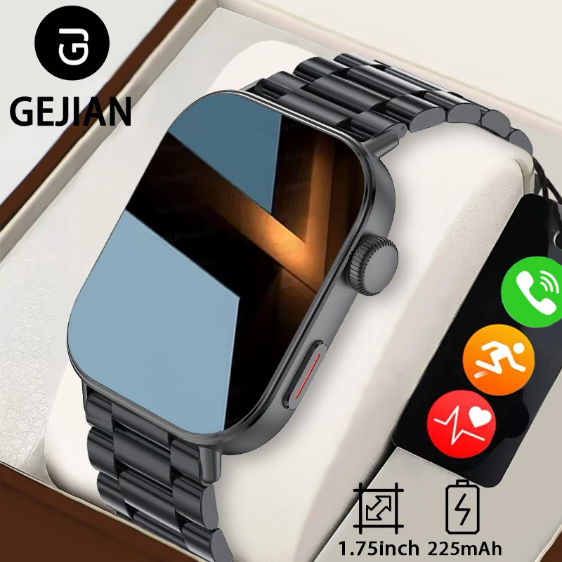 Новые умные часы GEJIAN с 1,75-дюймовым TFT-экраном высокой четкости и встроенным множеством спортивных режимов для часов Android и iOS Новые умные часы GEJIAN с 1,75-дюймовым TFT-экраном высокой четкости и встроенным множеством спортивных режимов для часов Android и iOS
