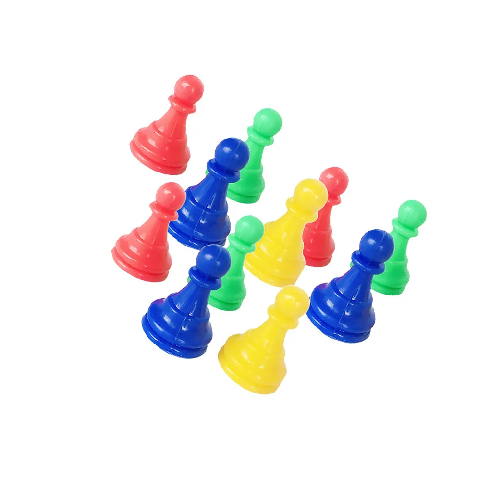 64pcs Pieces Multicolor Board Game Accessories Kids Toy Learn Chess Replacement Chess Pieces Entertainment