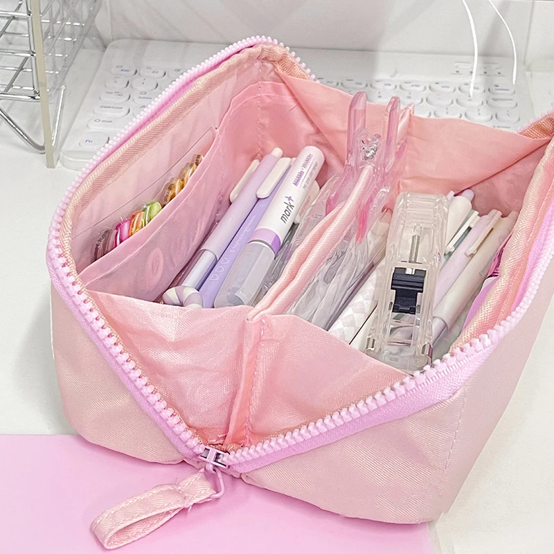 Large Capacity Pencil Bag Aesthetic School Big Pouch Girl Cute Stationery Holder Bag Children Pen Case Students School Supplies