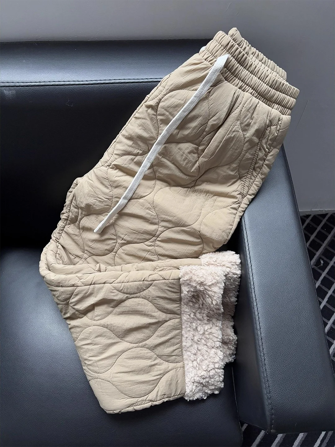 

Мужские зимние свободные повседневные теплые брюки цвета хаки на флисовой подкладке из хлопка, прямые джинсы для пар, премиум-класса