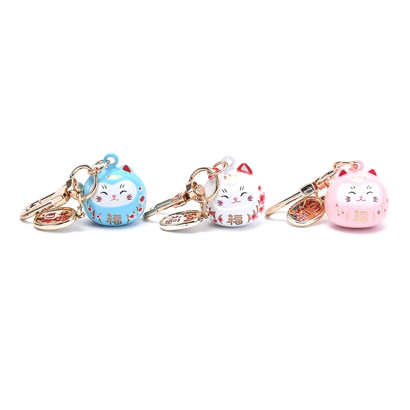 41 Styles New Japanese Cute Lucky Cat KeyChains Car Bag Decor Water Sound Bell Pendent Charm