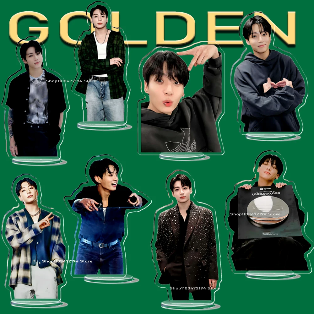 Figuras de acrílico Kpop Standee GOLDEN THE MOMENTS, Stander Vkook Funs, accesorios de regalo, 10CM