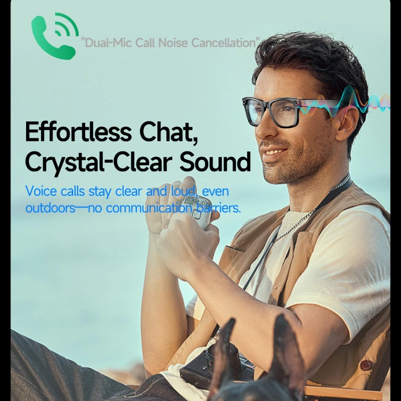 

800W Pixel Sunglasses L801 AI Smart,Real-time Translation Transparent Mirror Glasses Call Voice Assistant