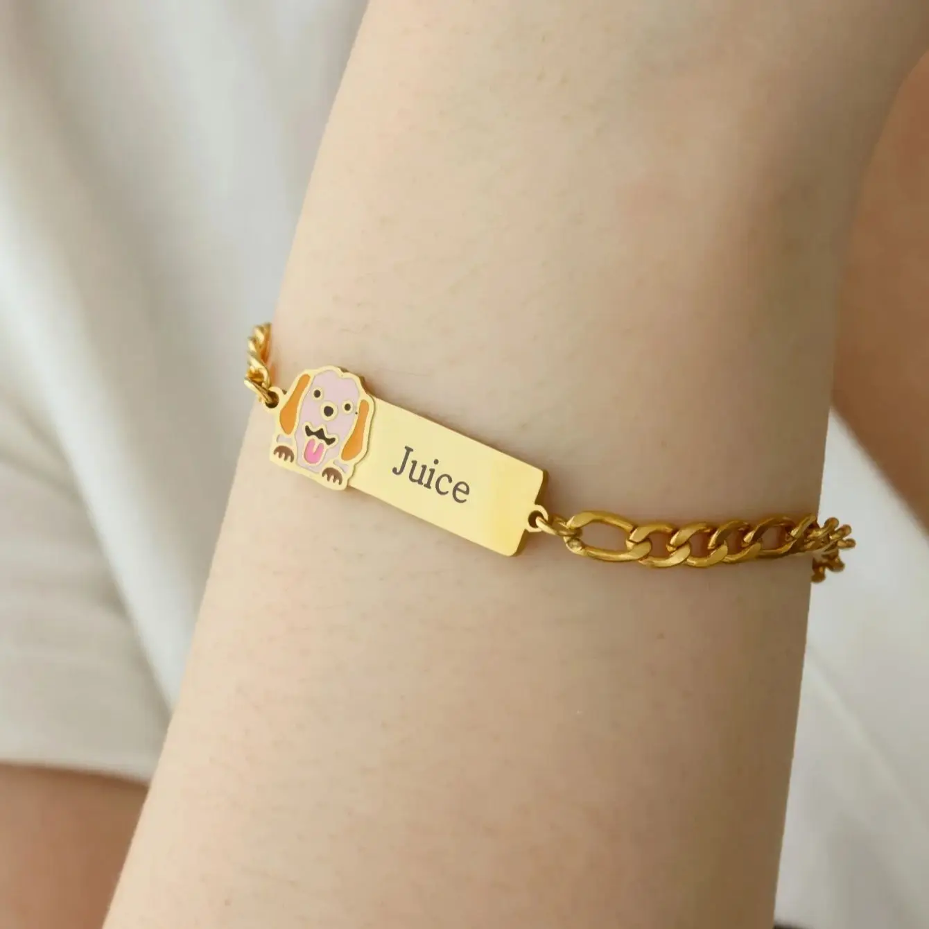 Custom Dog Name Bracelet With Curb Chain  Personalized Dog Name Bracelet For Women Men Pet Loss Necklace Pet Memorial Jewelry
