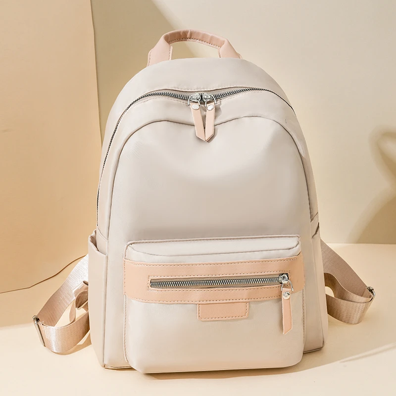 

2025 Hot Selling Oxford Zipper Backpack Solid External Frame Casual Student Bag Air Cushion Belt Soft Handle Designer Backpack