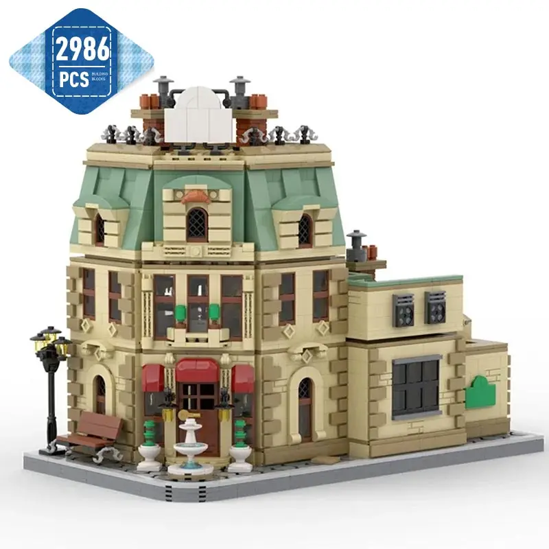 

MOC Movie Scene Ratatouilled (Gusteau Restaurant) Architecture Building Blocks City Street View Castle House Bricks Toy Gift