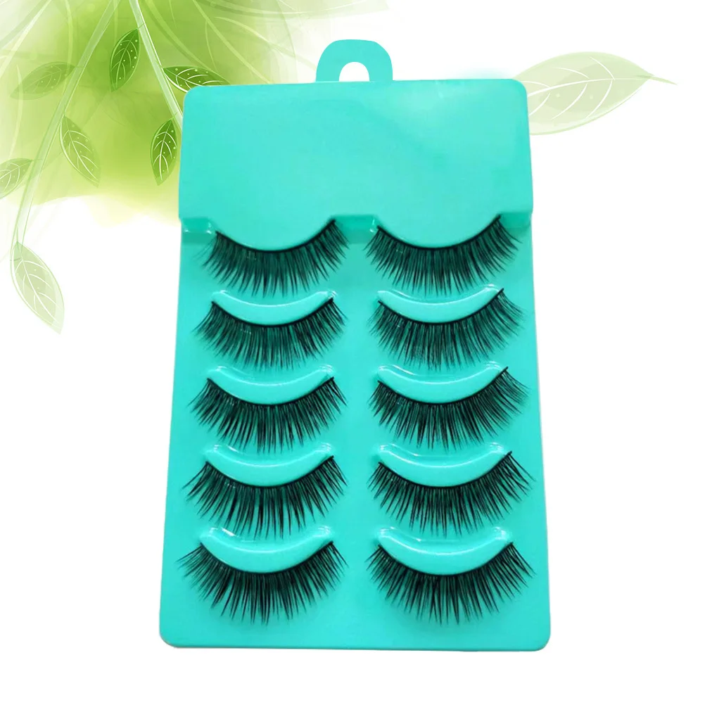 

5Pairs Fake Eyelashes Natural Comfortable Fiber Lash Extensions for Night Out Wedding Makeup Fake Eyelash