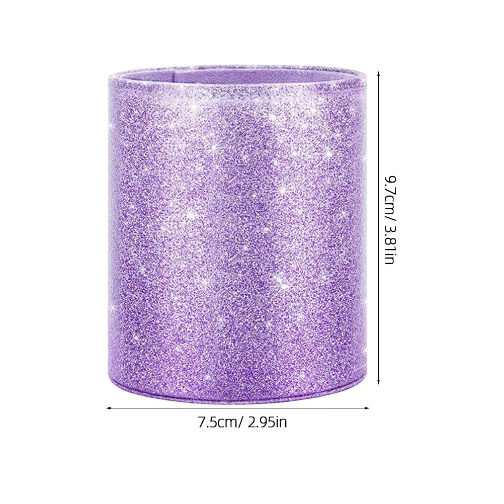 글리터 PU 펜 홀더 데스크탑 정리함 펜 연필 메이크업 브러쉬 안경 문구류 보관 버킷 데스크