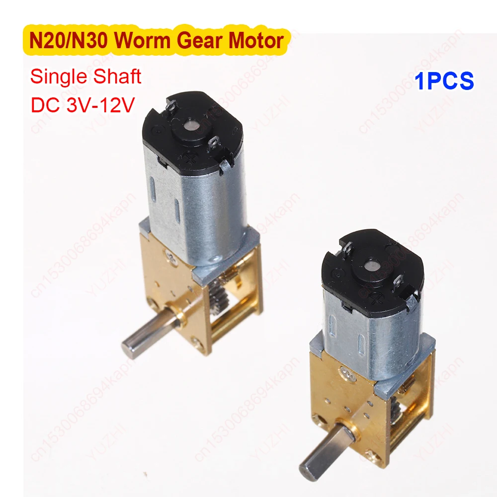 Mini N20 N30 Worm Gear Motor Vertical 90 Degree 7-axis Shaft Reducer Motor DC 3V-12V 16RPM-762RPM Full Metal Gearbox Gear Motor