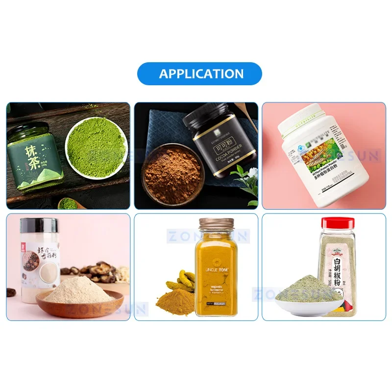 ZONESUN Riempitrice automatica per pesatura di polvere Riempitrice a doppio coclea Spezie Caffè Proteine Alimenti Attrezzature per imballaggio cosmetico ZS-FM6A