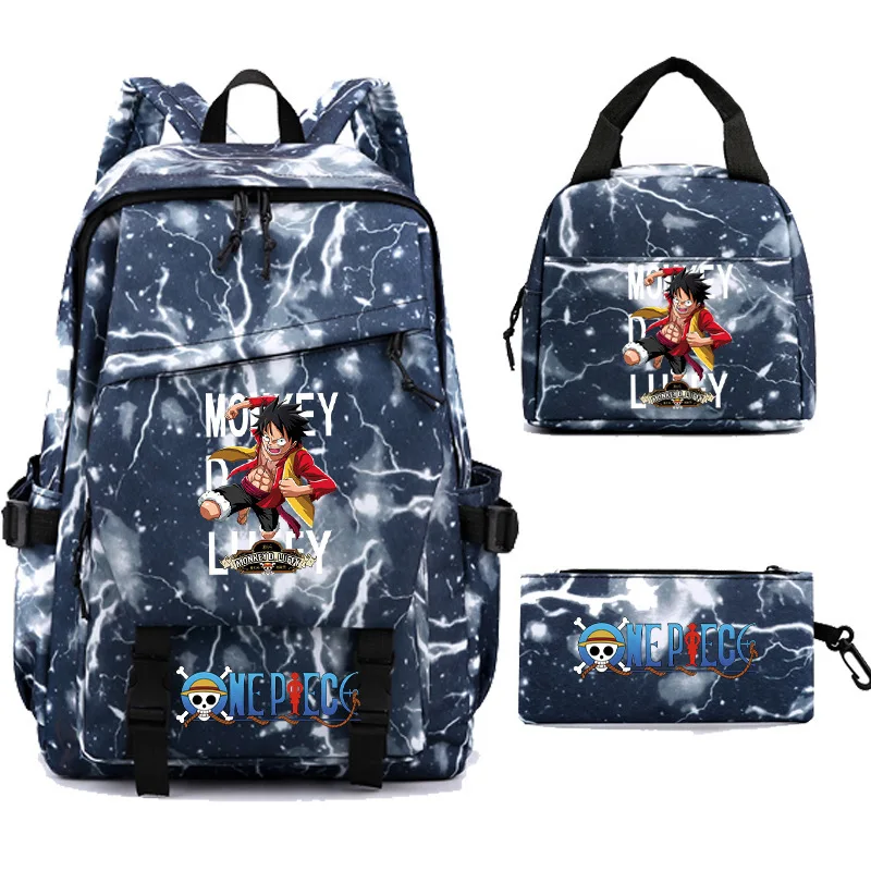 One Piece New Cartoon Casual Student Schoolbag Large Capacity Shoulder Pad Waterproof Lightweight Stain-Resistant Backpack