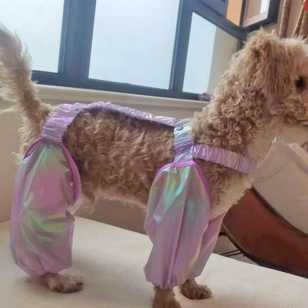 

Polyester Fiber Pet Strolling Going Out Pants Insect Prevention Anti-dirt Dog Four Legged Pants Dust-proof Pet Clothes