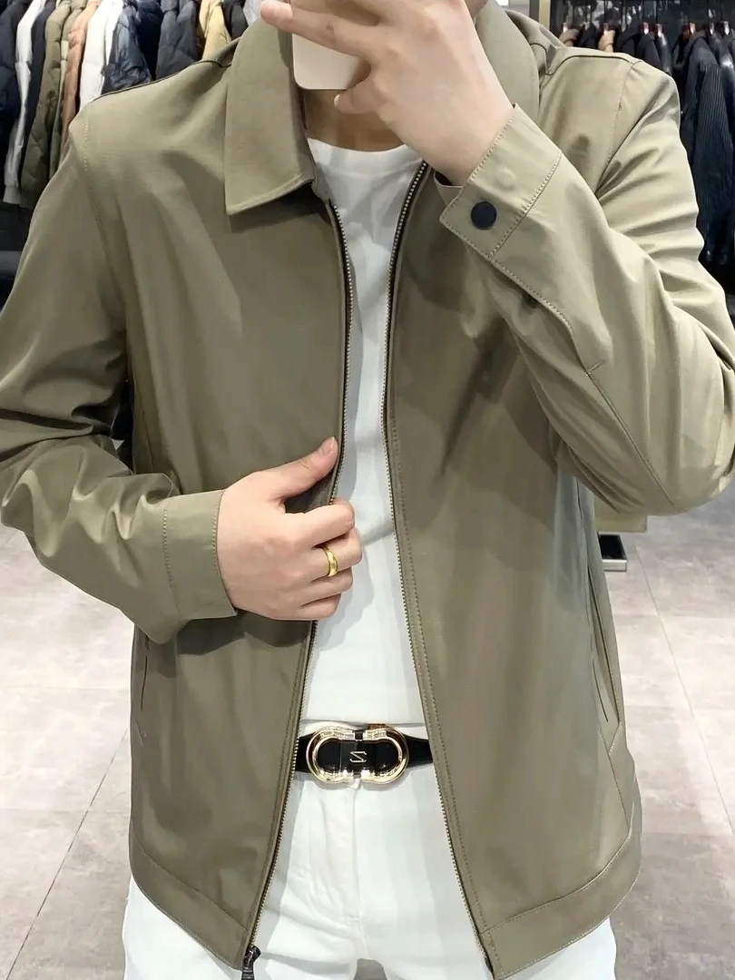 

Мужская модная простая стильная куртка-жакет с отложным воротником на весну-осень, универсальная, трендовая, приталенная, антибактериальная