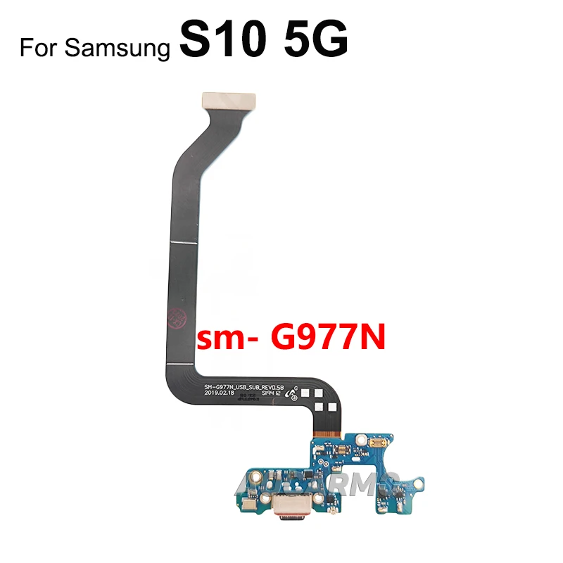 Aocarmo For Samsung Galaxy S9 G9600 S10 5G G977B G977U G977N Charging Port Charger Dock Flex Cable Repair Parts