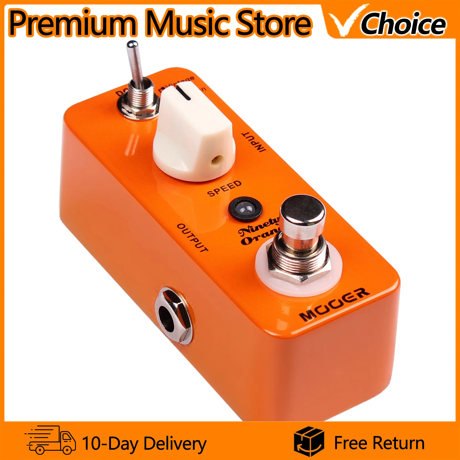 

Электрогитарная педаль эффектов MOOER Ninety Orange Micro Mini Analog Phaser, аналоговая педаль фазера для электрогитары, с функцией True Bypass