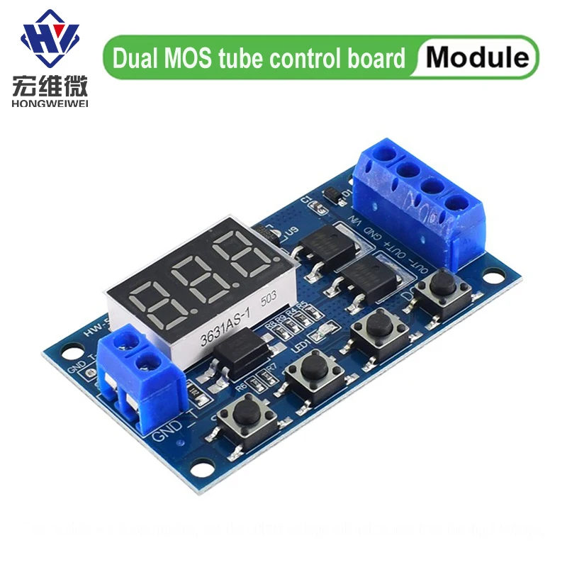 DC 12V 24V Dual MOS LED Digital Time Delay Relay Trigger Cycle Timer Delay Switch Circuit Board Timing Control Module DIY