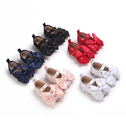 NEW Infant Toddler Bowknot gomma antiscivolo suola morbida piatta 0-18 mesi scarpe Casual per bambini First Walker Newborn Bow Decor