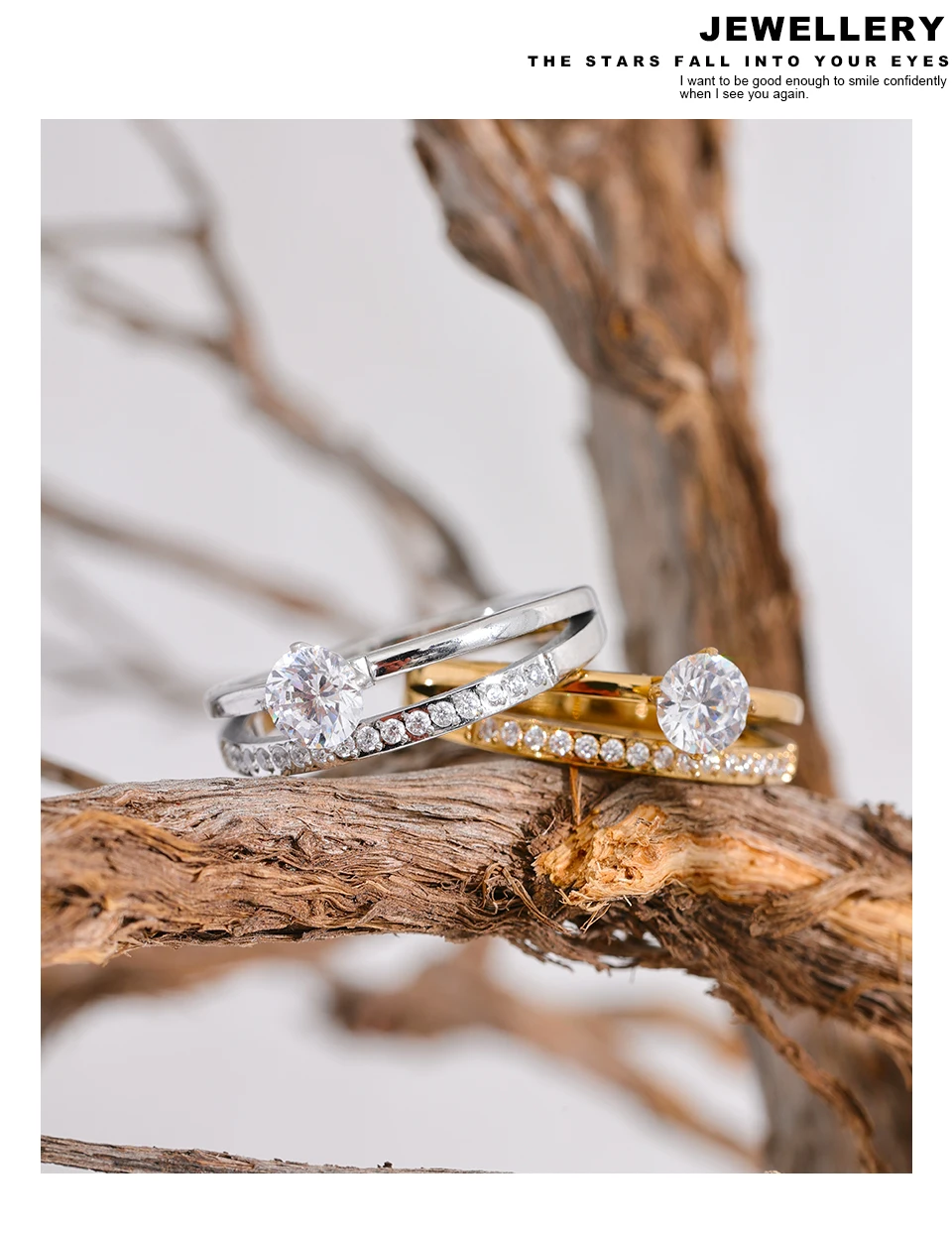 Yhpup Zarter, glänzender Zirkonia-Edelstahl, doppellagig, klassischer Ring, hochwertiges Geschenk für Frauen, exquisiter romantischer Schmuck – Detail 13