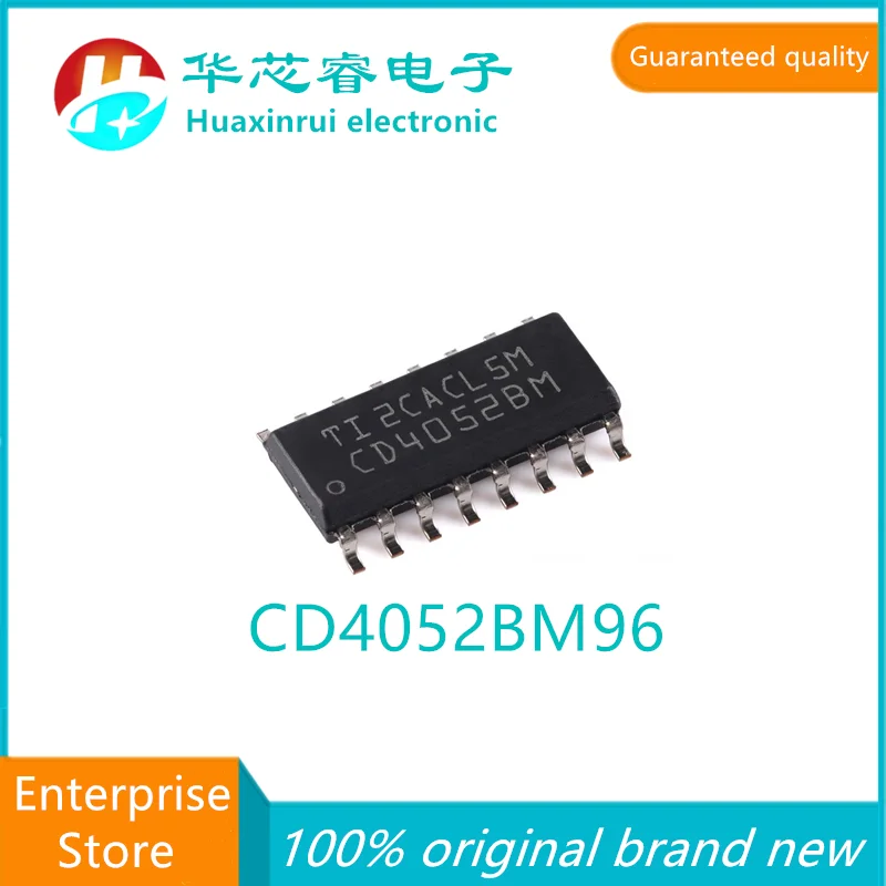 CD4052BM96 SOIC-16 100% original brand new silk screen CD4052BM low conductivity leakage current 2 channels 4:1 analog switch