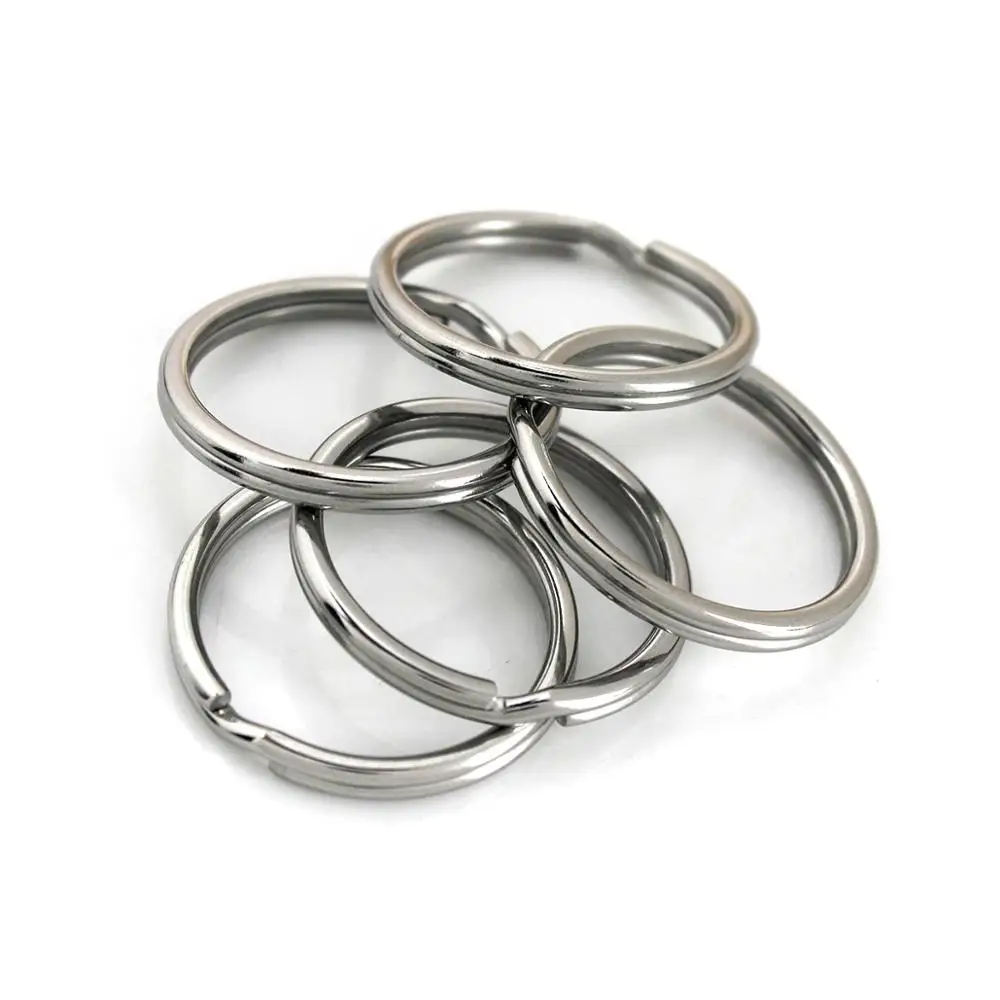 5pcs Metal Split Rings Round wire Double Loop Keyring 10-38mm Keychain Keys Holder DIY Leather Craft hardware Stainless Steel