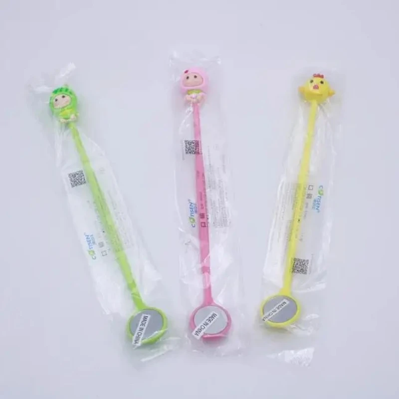 20Pcs/Box Dental Mouth Mirror Plastic Mouth Mirror Oral Cavity Hygiene Care Tools for Children Dentistry Clinic Present