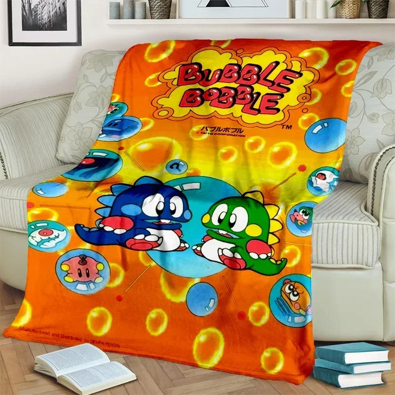 

3D Print Blanket Bubble Bobble Cartoon Game Gamer Blanket Soft Throw Blanket for Home Bedroom Bed Sofa Kids Blanket