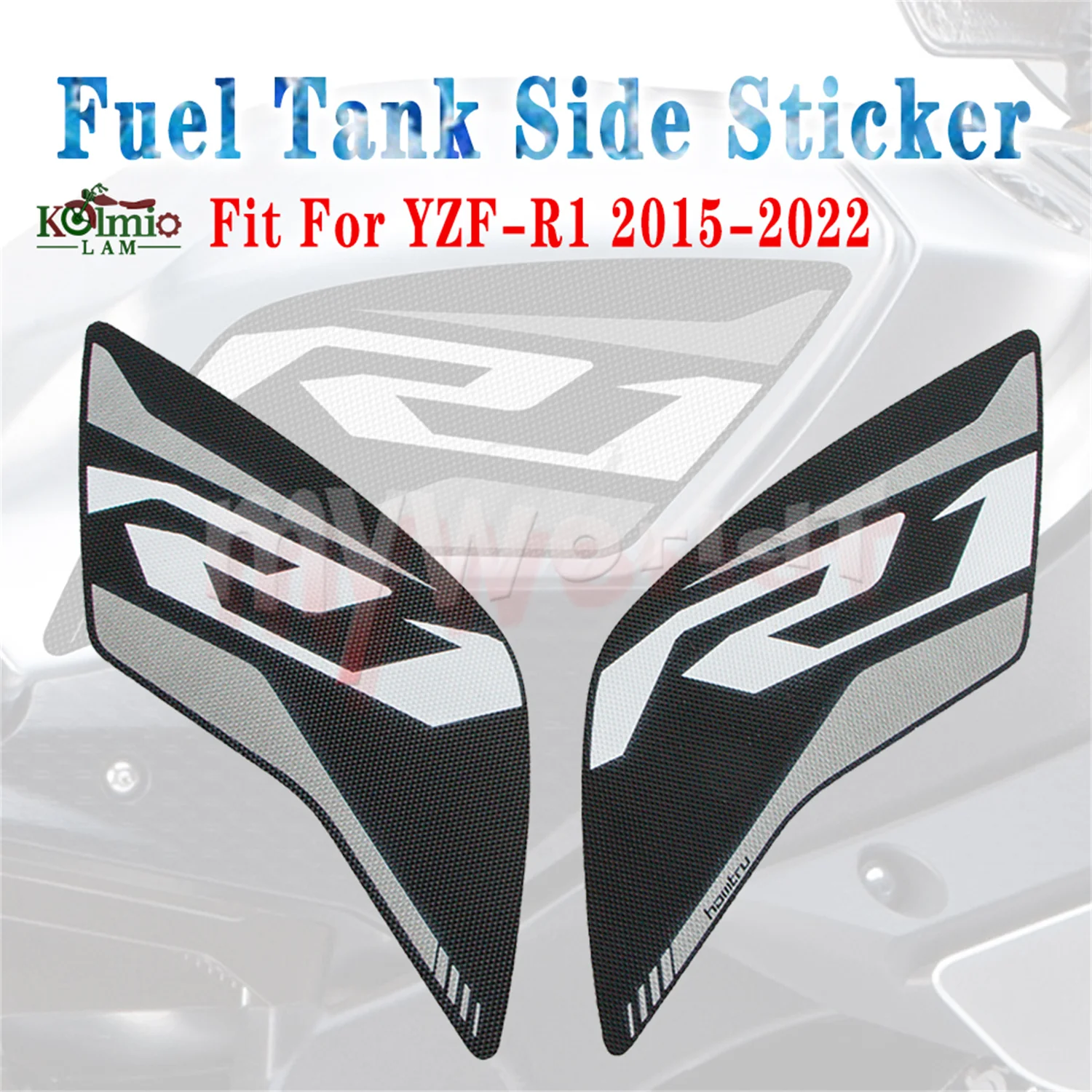 

Fit For YAMAHA YZF R1 2015 - 2022 Sticker Anti Slip Fuel Tank Pad Side Knee Traction Decal YZF-R1 YZFR1 2016 2017 2018 2019 2020