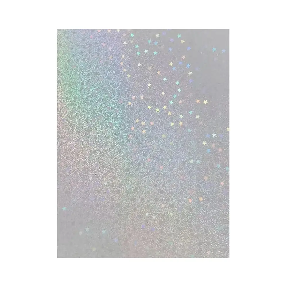 50Pcs Sand Stars Holographic Sticker Paper Self Adhesive 3 Inch 105x74mm Cold Lamination Film Waterproof Clear Overlay Film