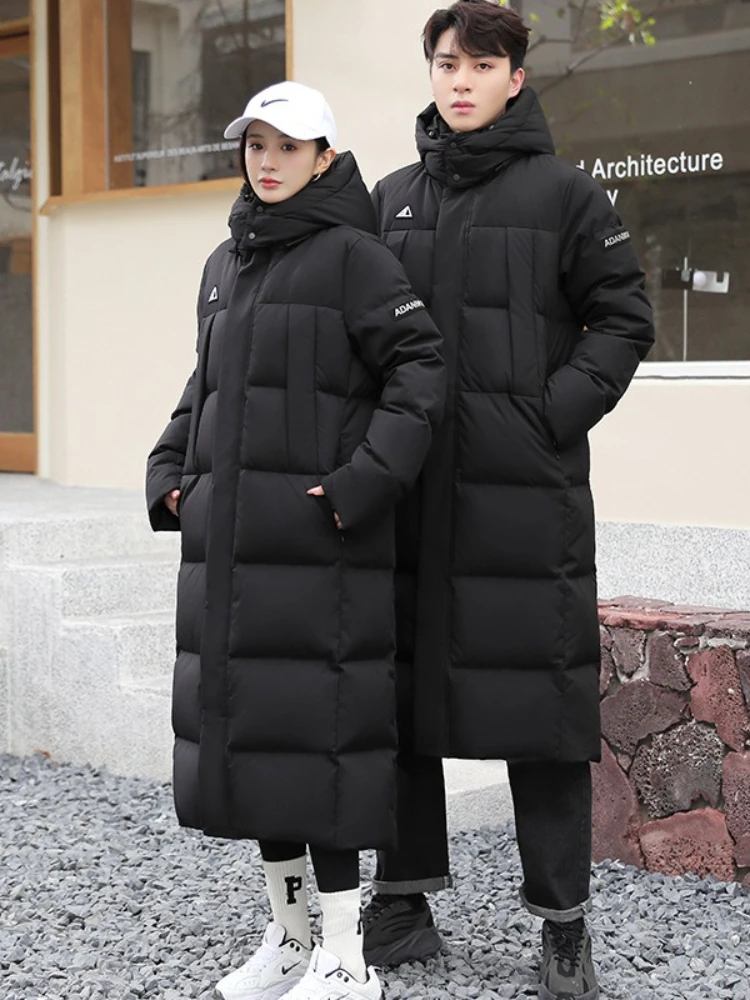 2025 겨울 내한성 다운 재킷 고온 고품질 남녀 공용 롱 두꺼운 따뜻한 패션 브랜드 레드 파카 트렌디
